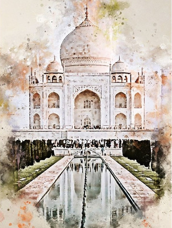 Een Olieverfschilderij van de Taj Mahal Schilderen op Nummers