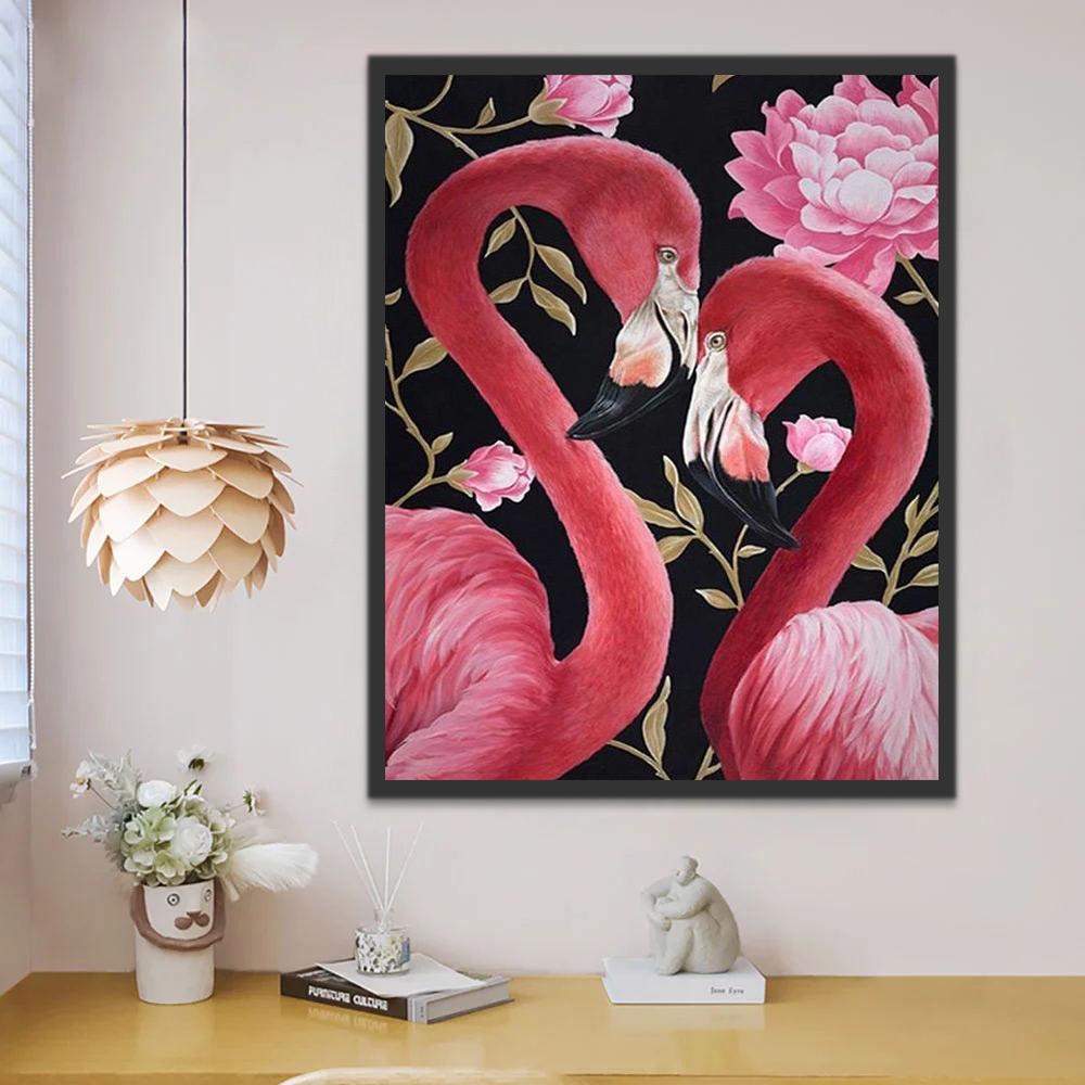 Een Paar Flamingo's Schilderen op Nummers