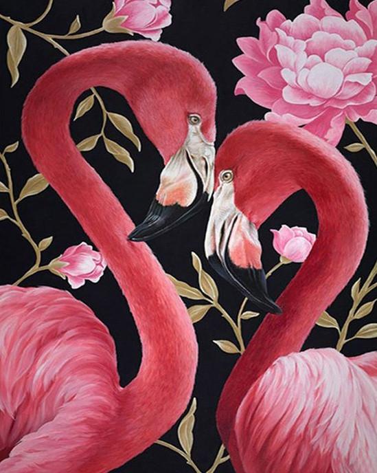 Een Paar Flamingo's Schilderen op Nummers