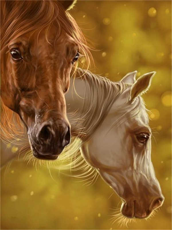 Een Paar Paarden Schilderen op Nummers