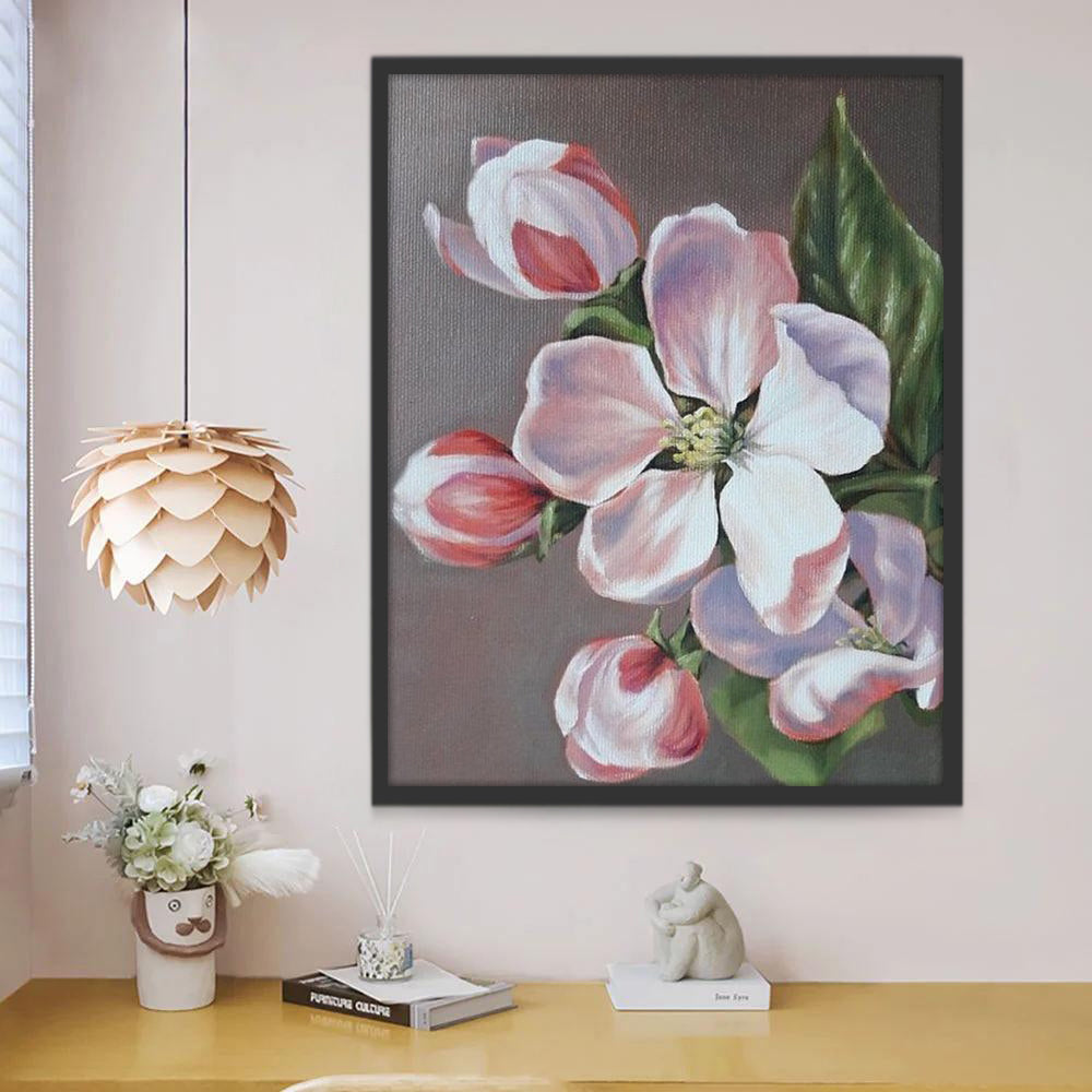 Een paar Roze-Paarse Bloemen Schilderen op Nummers