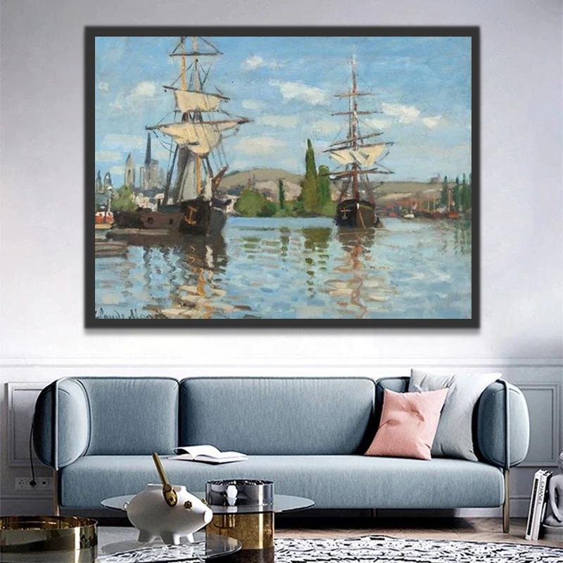 Een Paar Schepen voor Anker Schilderen op Nummers