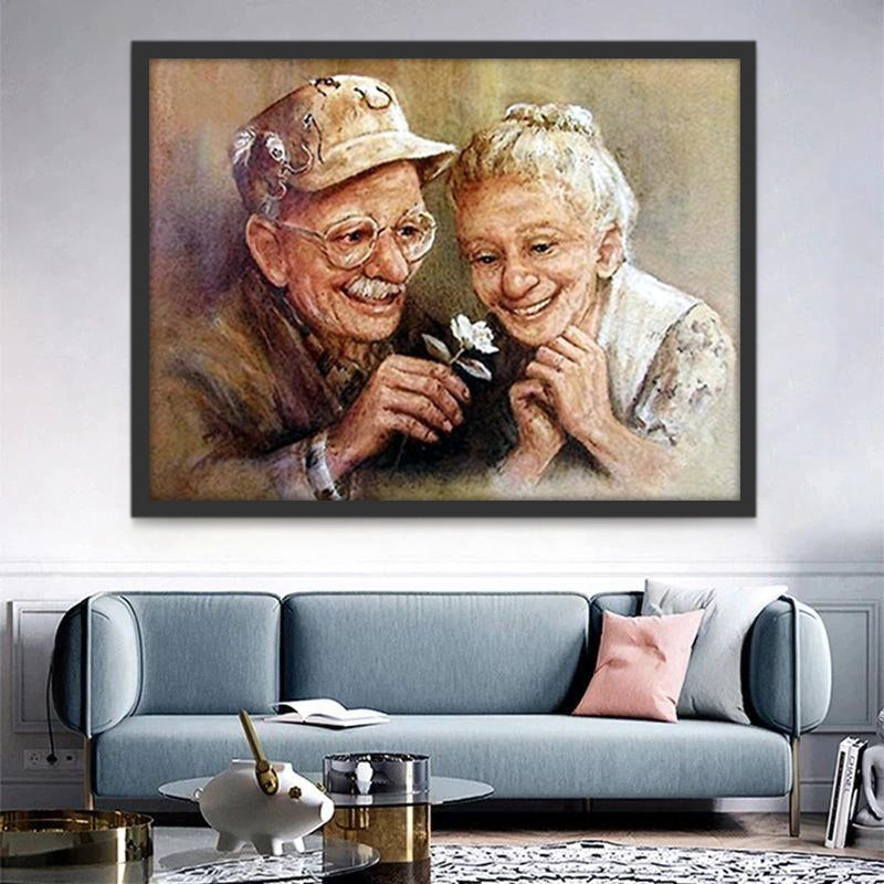 Een Prachtig Oud Stel Schilderen op Nummers