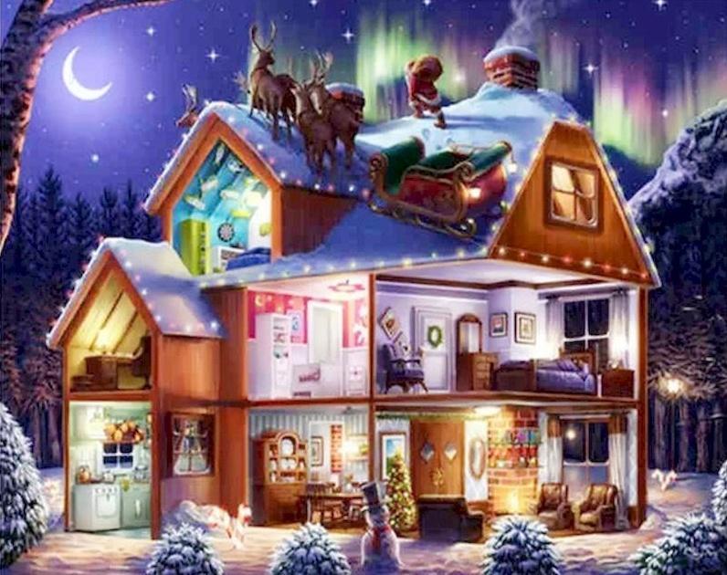 Een Schattig Drielaags Huisje Schilderen op Nummers