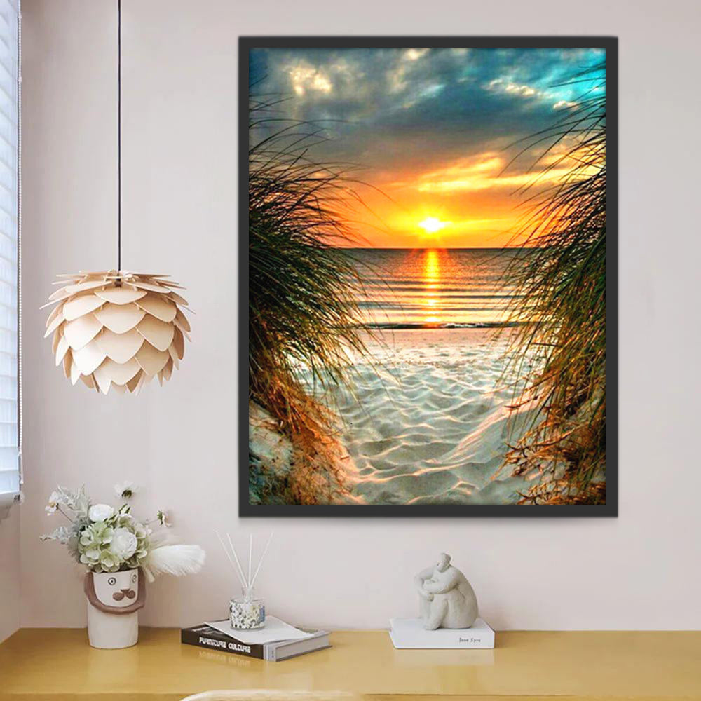 Een Schilderachtige Zonsondergang Schilderen op Nummers