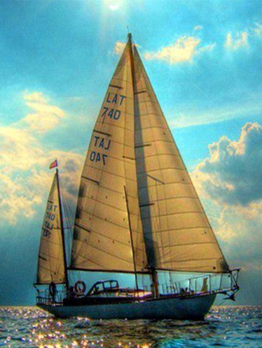 Een Schip op Volle Zee Schilderen op Nummers