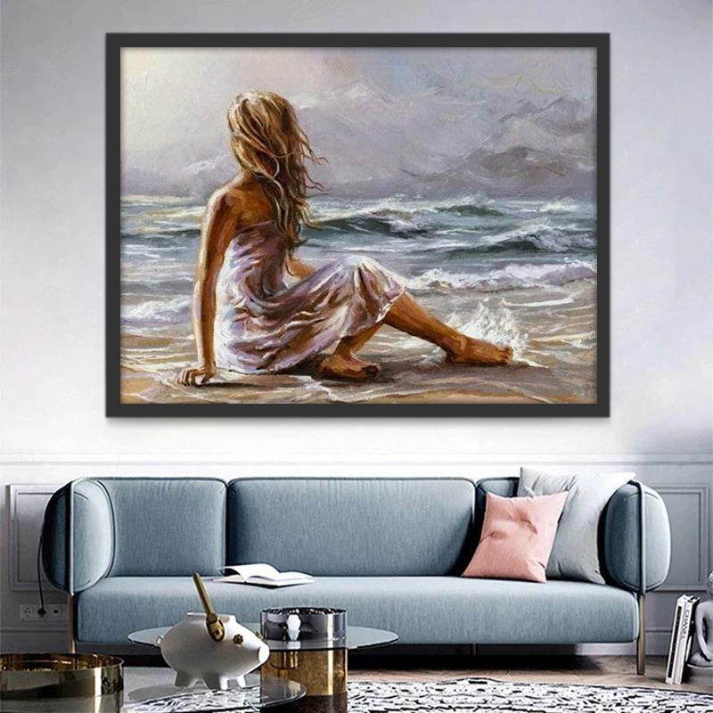 Een Schoonheid in de Zeewind Schilderen op Nummers