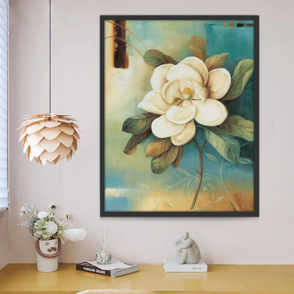 Een Witte Vlinderorchidee Schilderen op Nummers