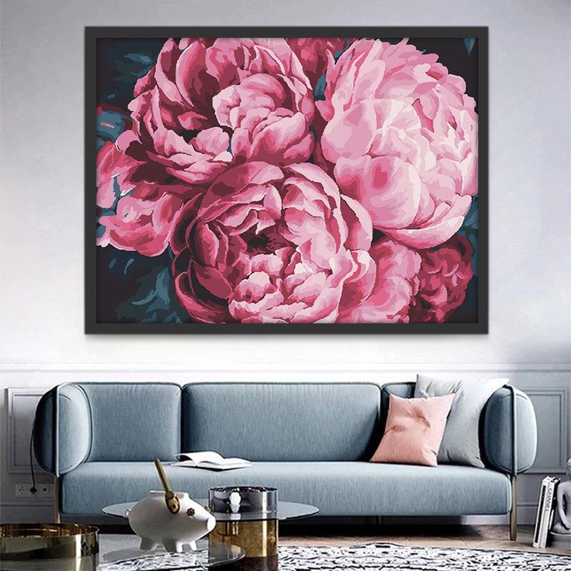 Een wolk van roze maanbloemen Schilderen op Nummers