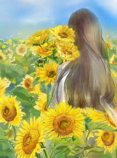 Een Zee van Gele Zonnebloemen Schilderen op Nummers