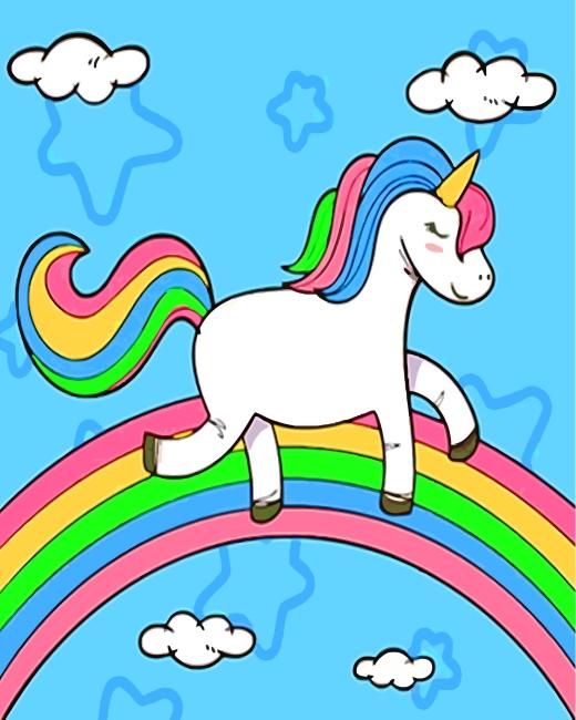 Eenhoorn en Regenboog Schilderen op Nummers