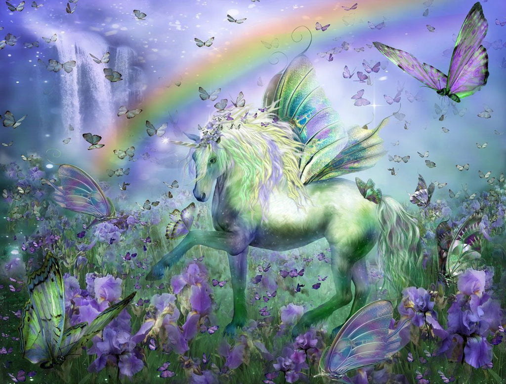 Eenhoorn Vlinders Regenbogen Schilderen op Nummers