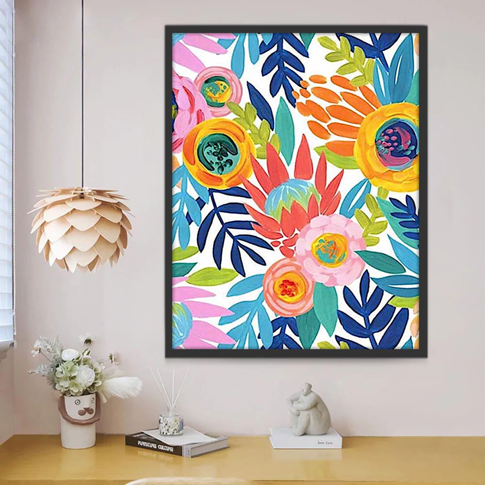 Eenvoudige Cartoonstijl Bloemen en Planten Schilderen op Nummers