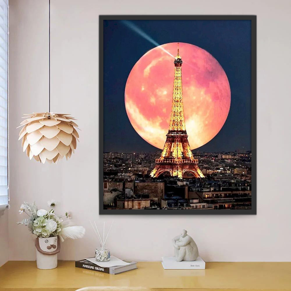 Eiffeltoren en Reuzenmaan Schilderen op Nummers