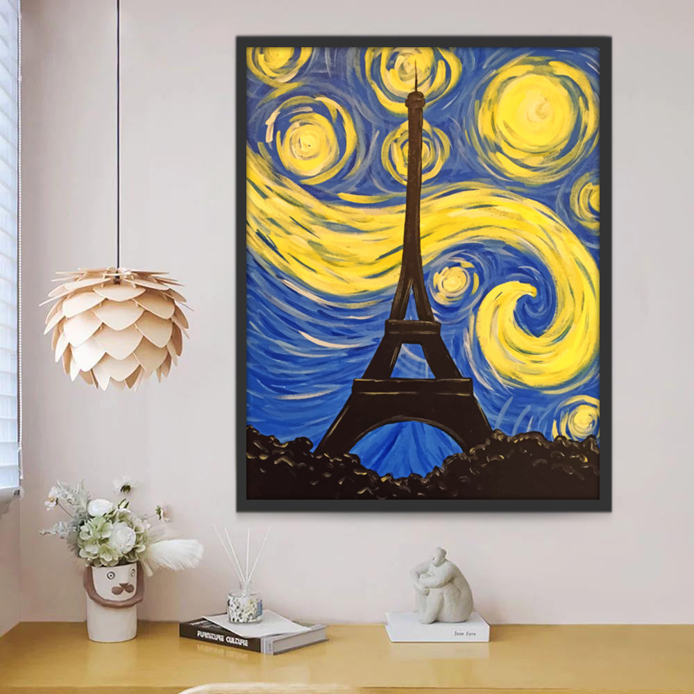 Eiffeltoren en Sterrennacht Schilderen op Nummers