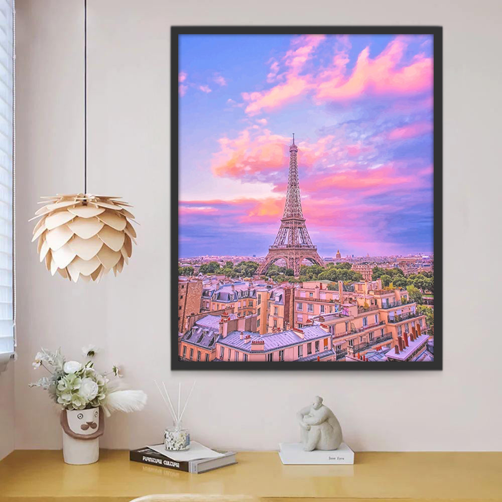 Eiffeltoren in de Kleuren van de Parijse Avond Schilderen op Nummers