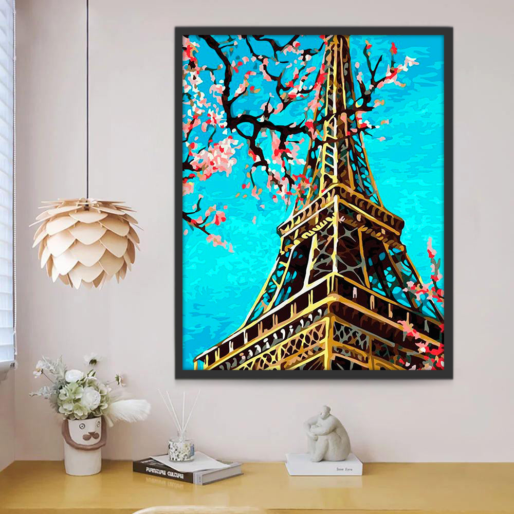 Eiffeltoren tegen Blauwe Lucht Schilderen op Nummers