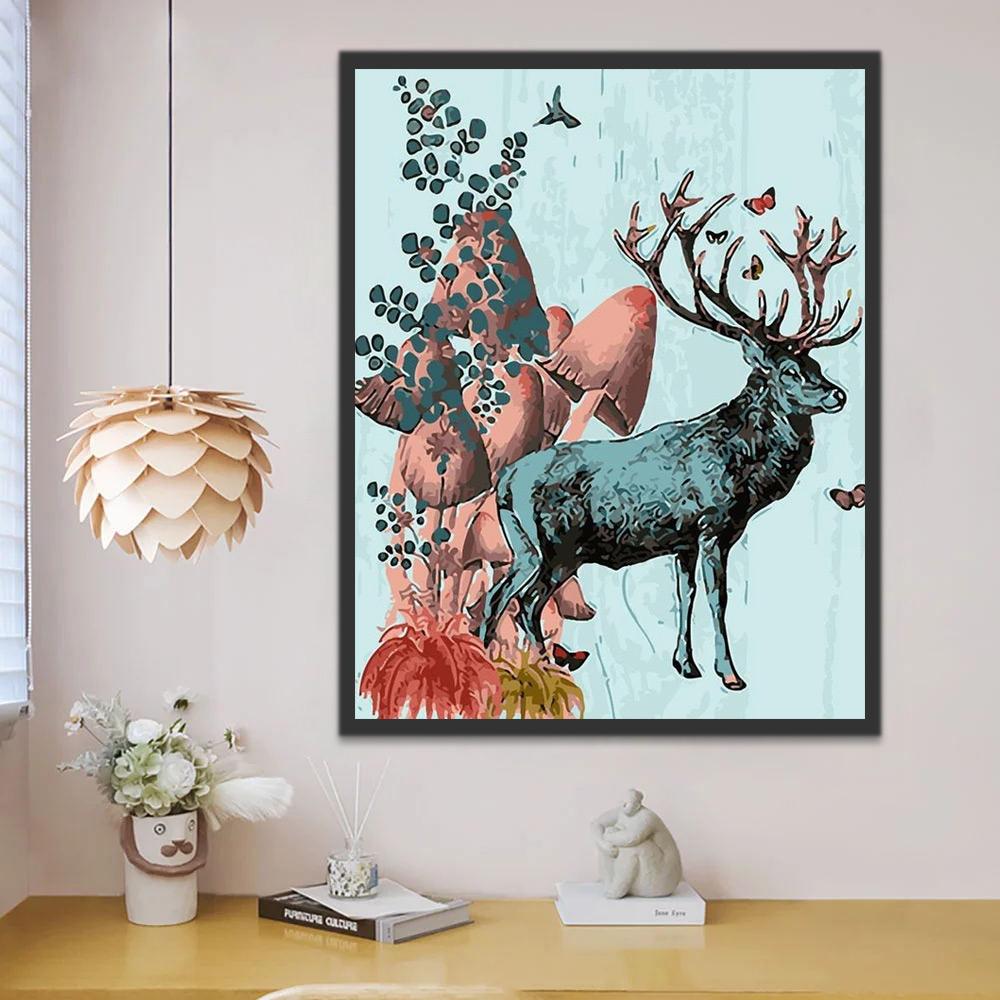 Eland en Paddenstoel Schilderen op Nummers