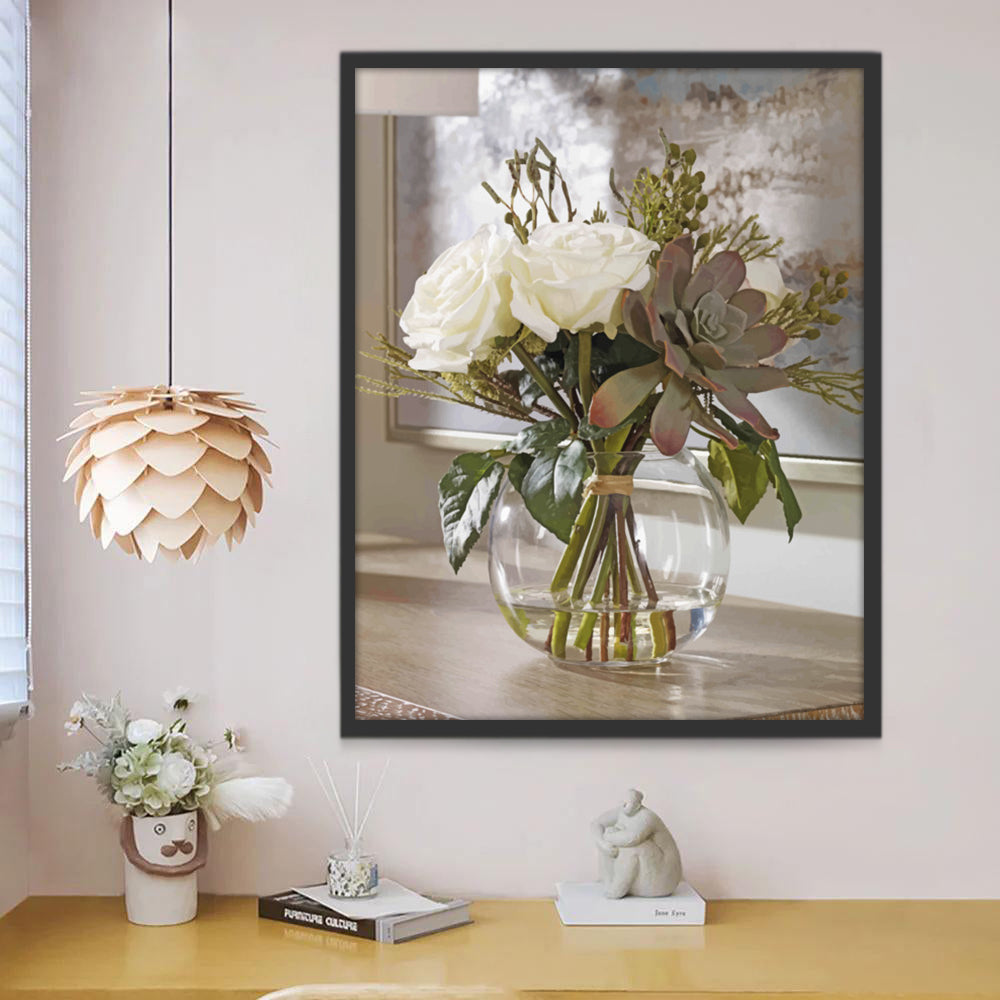 Elegante Potbloemen Schilderen op Nummers
