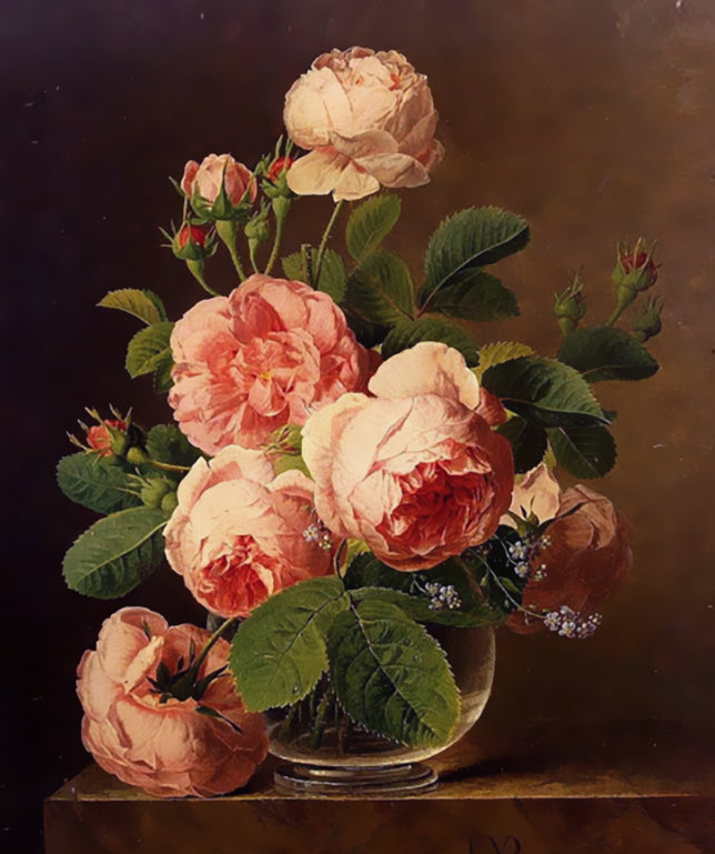 Elegante roze potbloemen Schilderen op Nummers