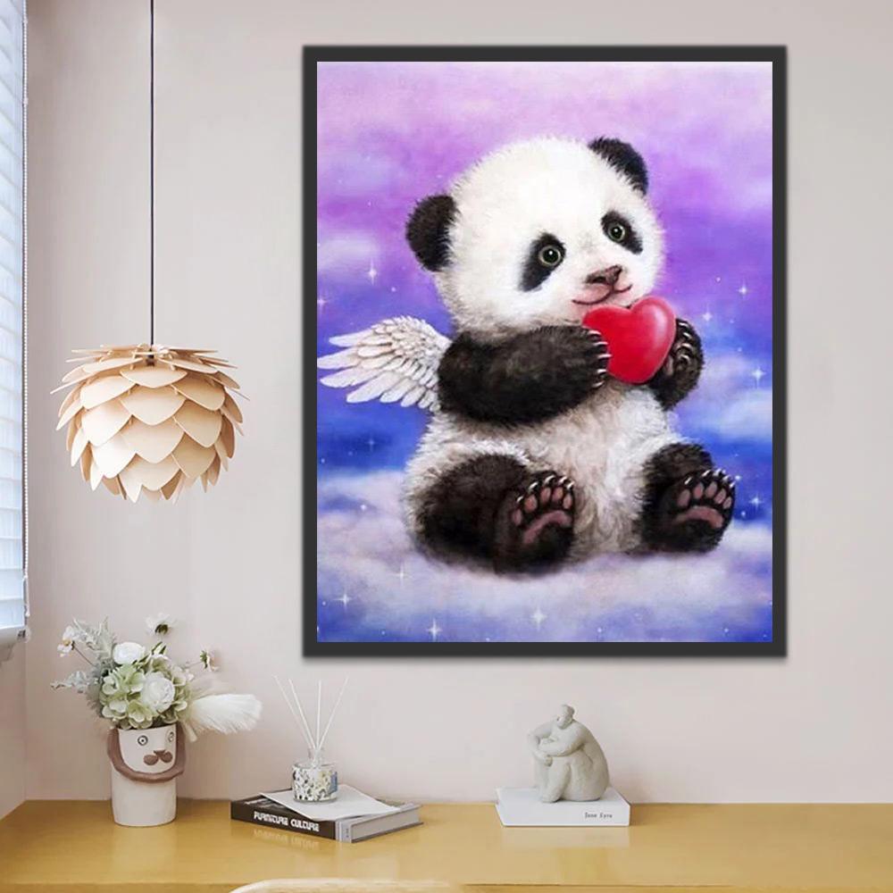 Engel Panda Schilderen op Nummers