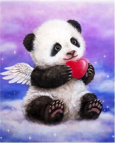Engel Panda Schilderen op Nummers