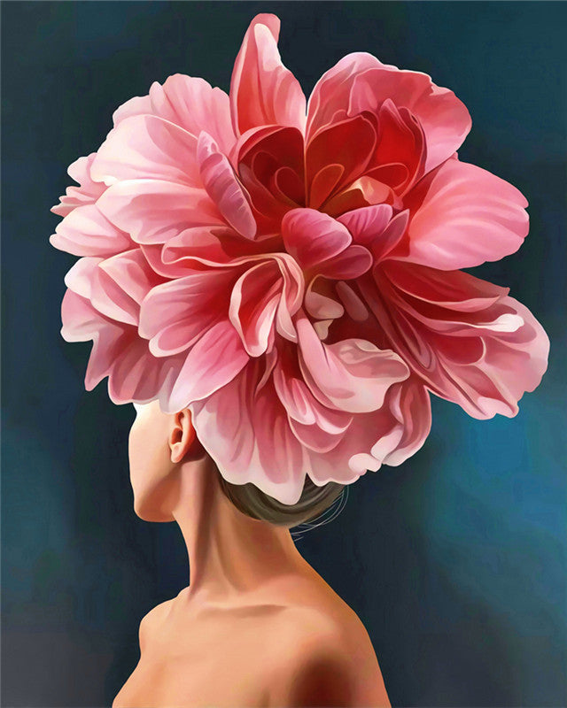 Enorme Roze Bloem Schilderen op Nummers