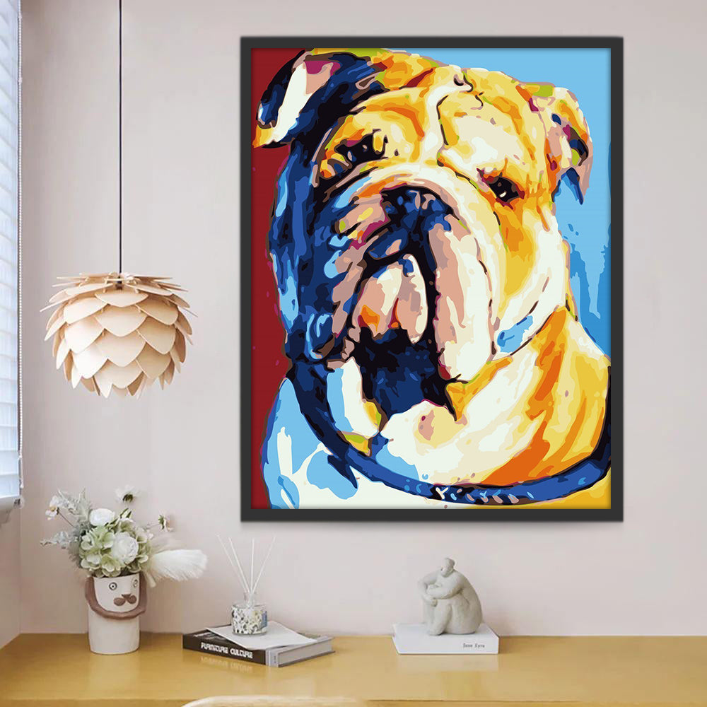 Ernstige Bulldog Schilderen op Nummers