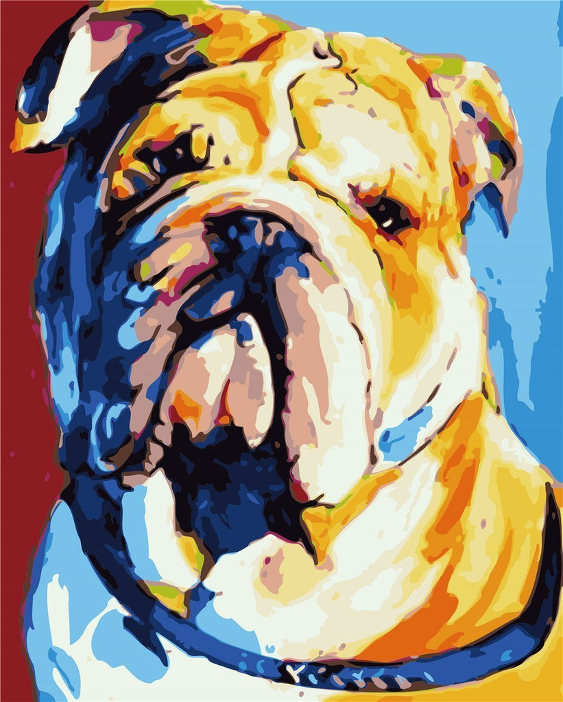 Ernstige Bulldog Schilderen op Nummers