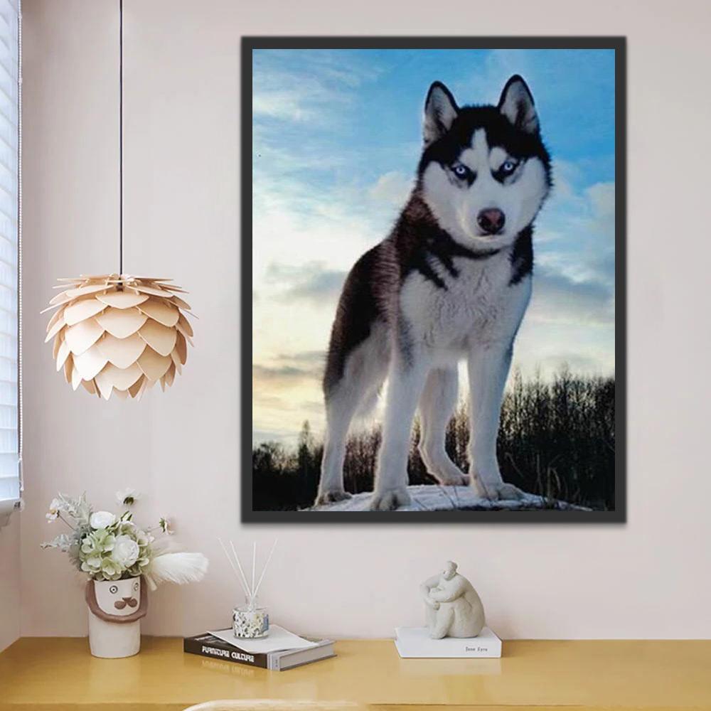 Ernstige Husky Schilderen op Nummers