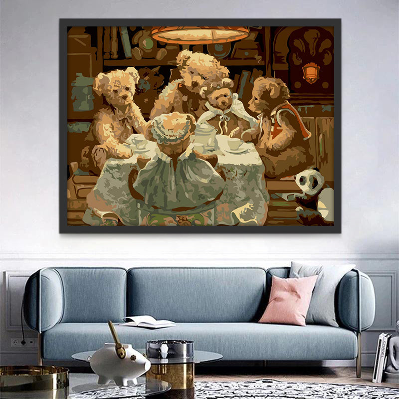 Familie Teddybeer Schilderen op Nummers