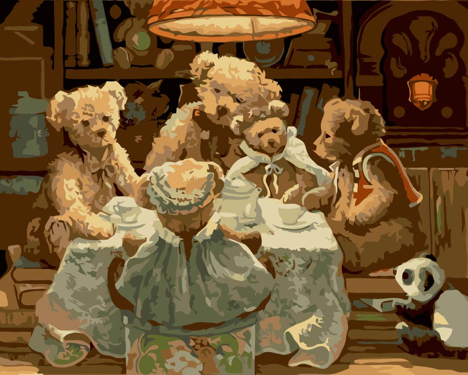 Familie Teddybeer Schilderen op Nummers