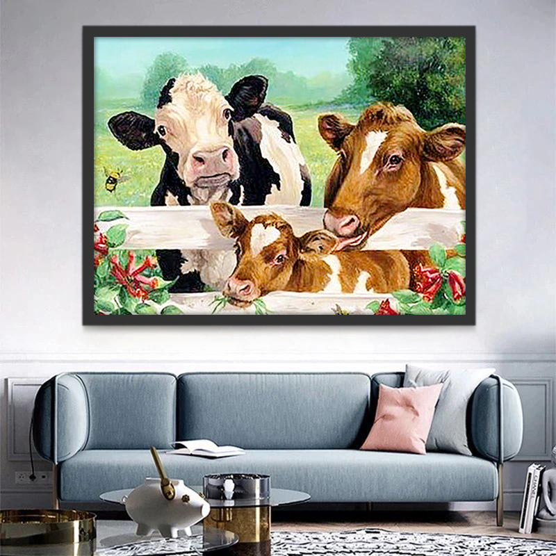 Familie van de koe Schilderen op Nummers