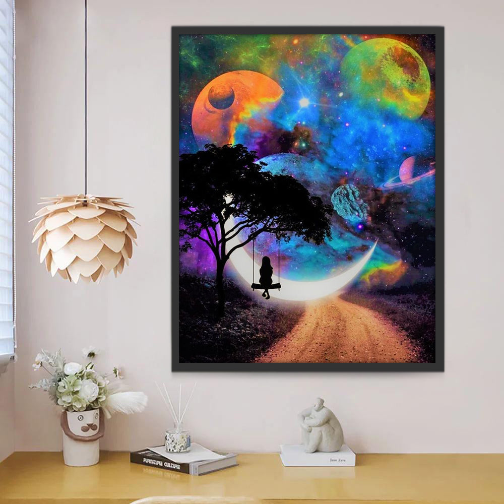 Fantasie Planeet en Personages Schilderen op Nummers