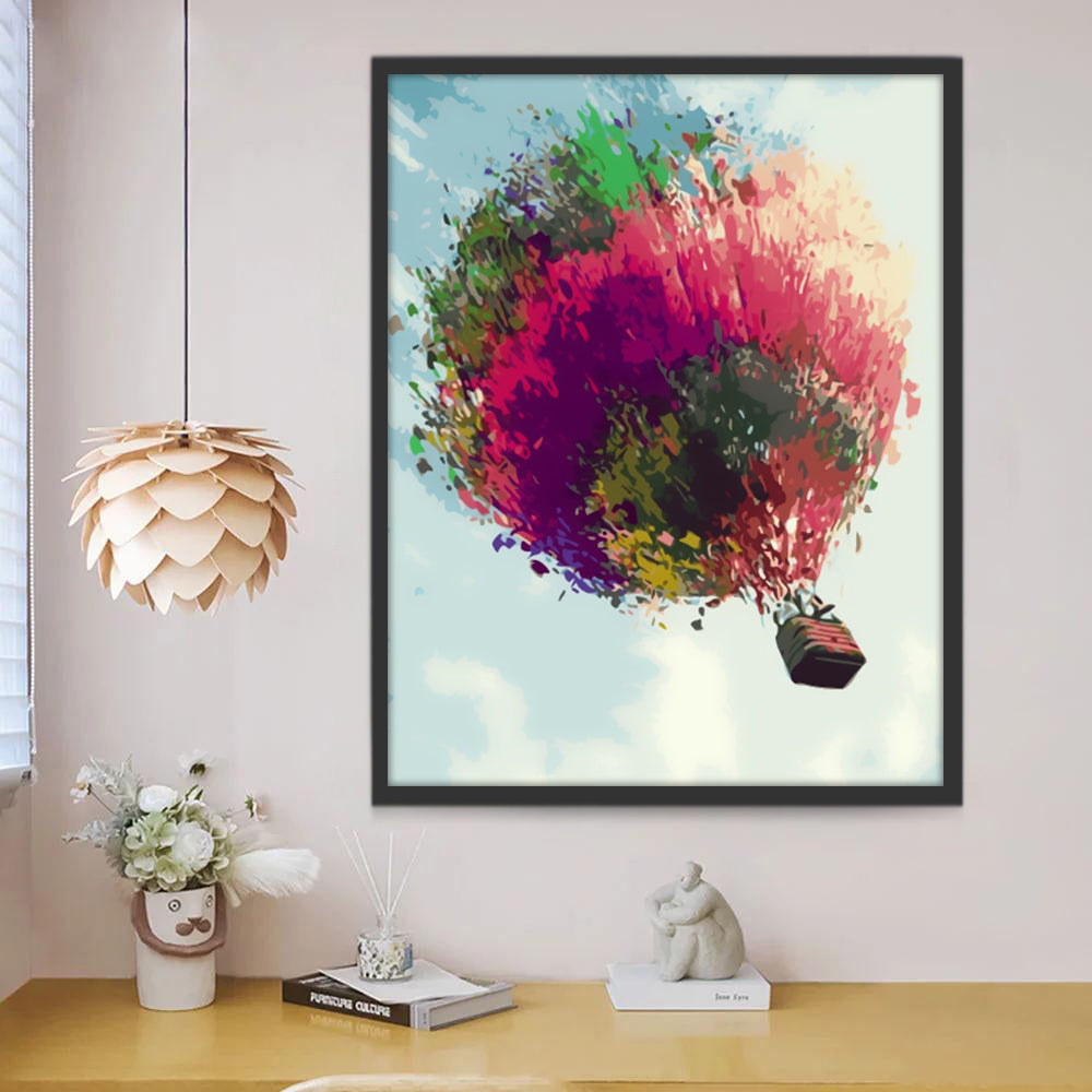 Fantasievolle Luchtballon in Regenboogkleuren Schilderen op Nummers