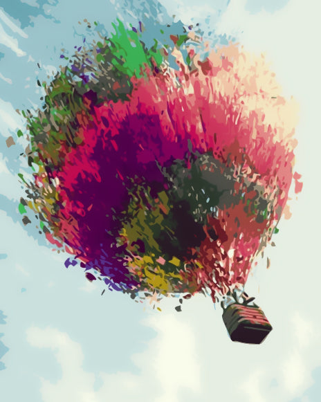Fantasievolle Luchtballon in Regenboogkleuren Schilderen op Nummers
