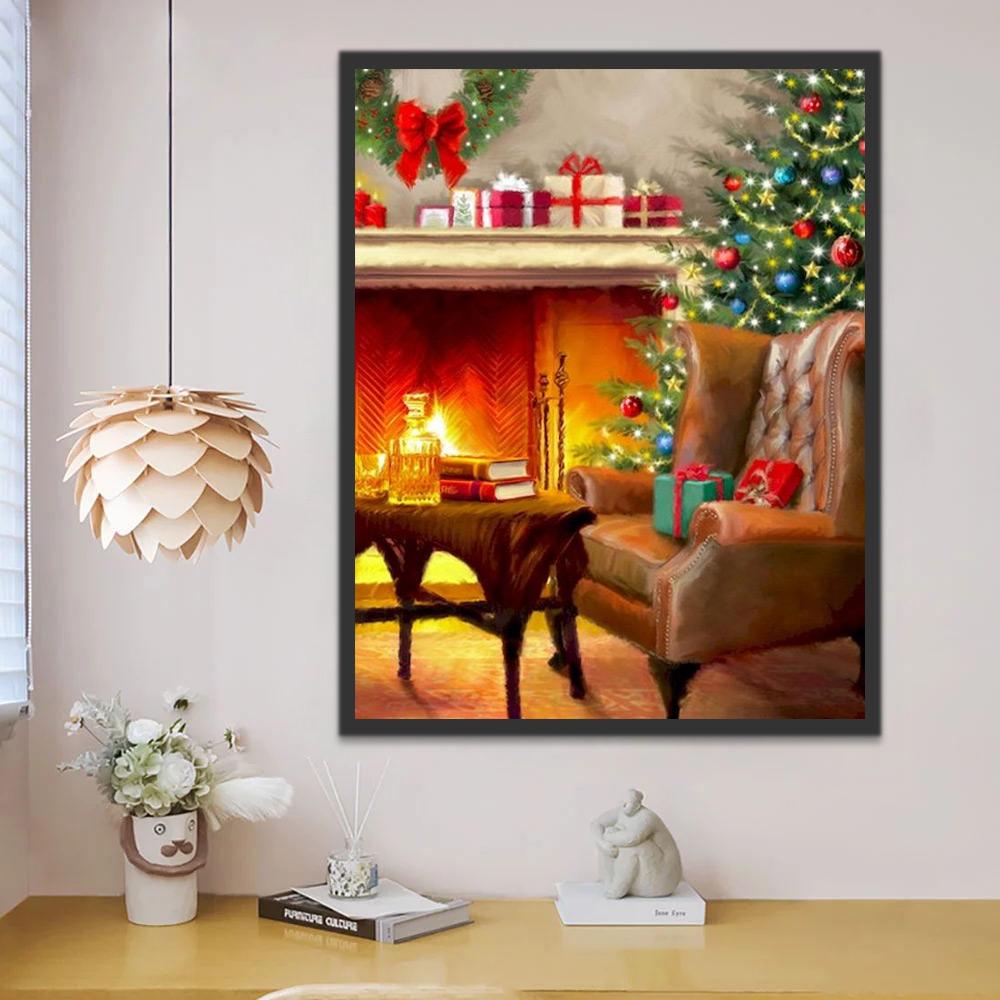 Feestelijke Kerstversieringen in Huis Schilderen op Nummers