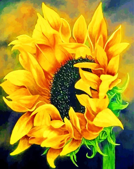 Felgekleurde Zonnebloem Schilderen op Nummers