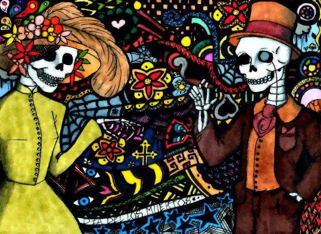 Festieve Doodscouple Schilderen op Nummers