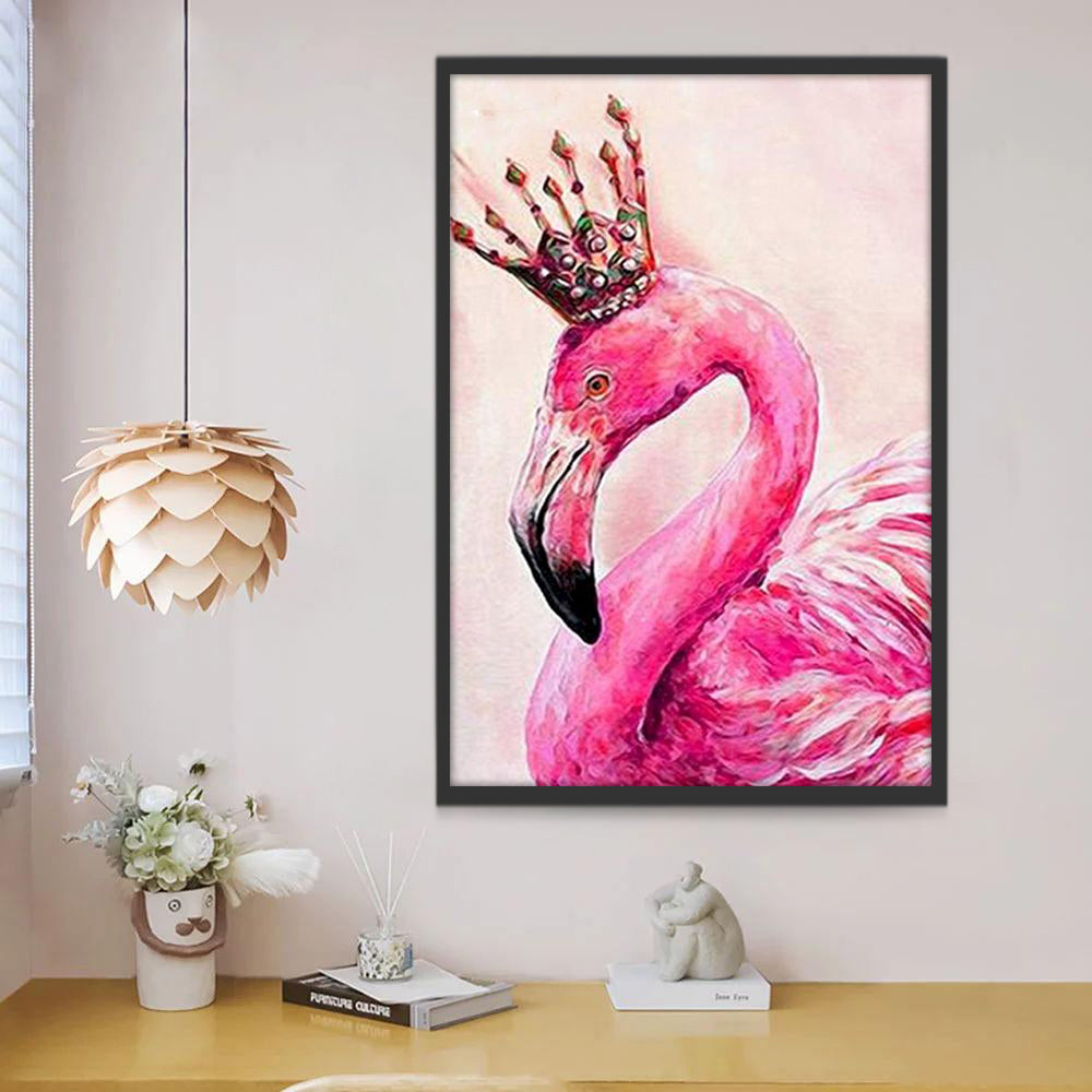 Flamingo met Kroon Schilderen op Nummers