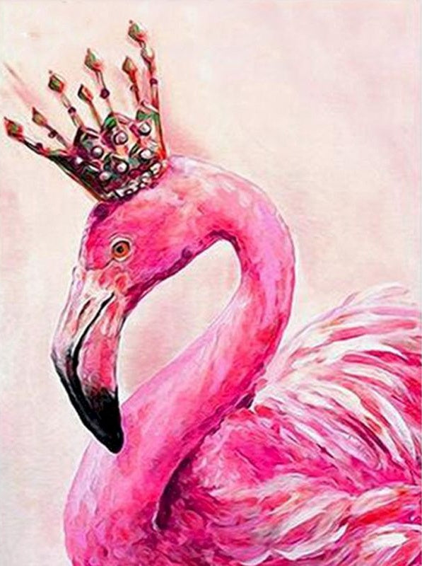 Flamingo met Kroon Schilderen op Nummers