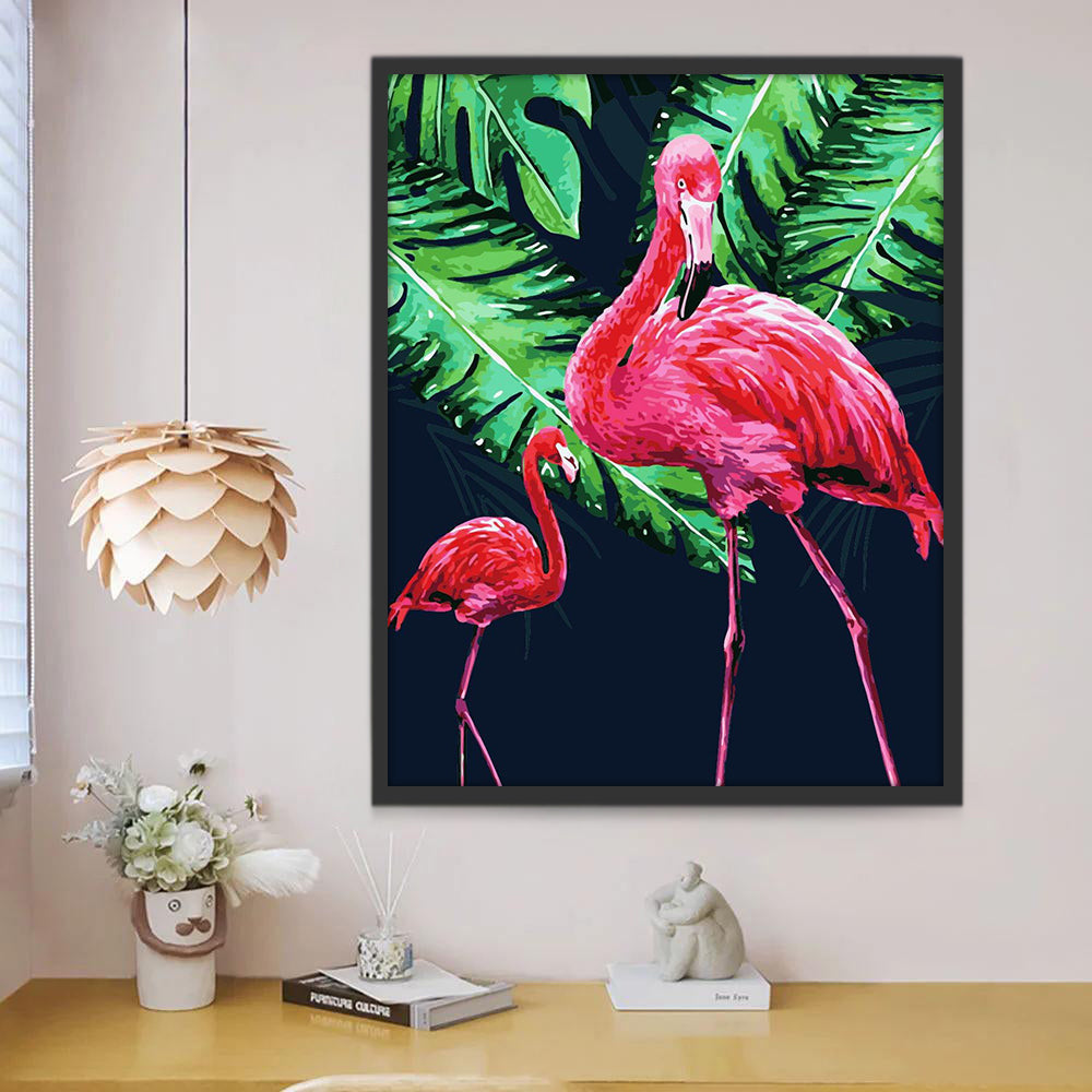 Flamingo Moeder en Kind Schilderen op Nummers