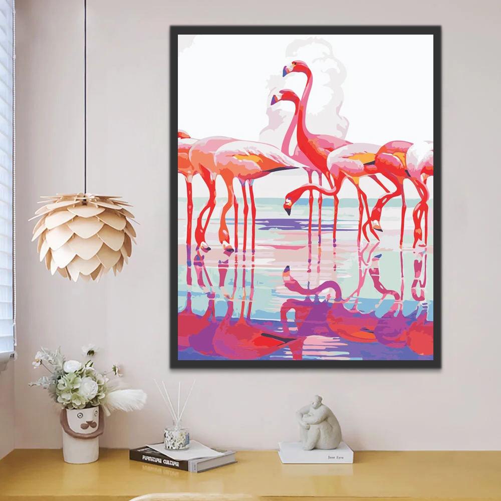Flamingo's Schilderen op Nummers