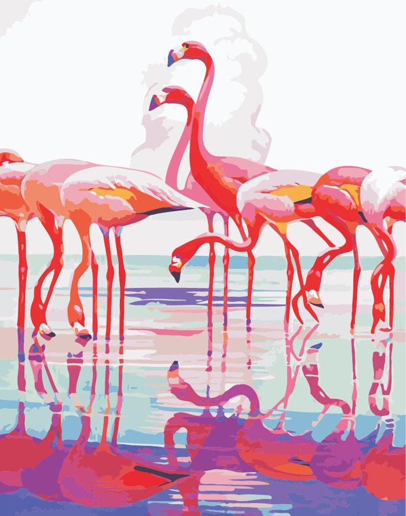 Flamingo's Schilderen op Nummers