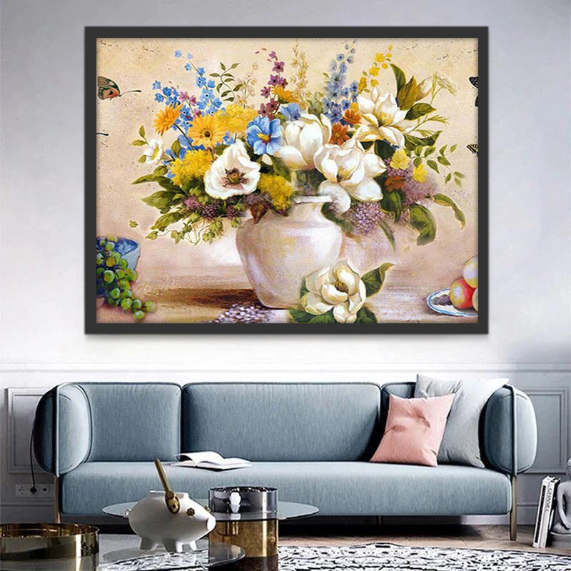 Fruit en Potbloemen Schilderen op Nummers