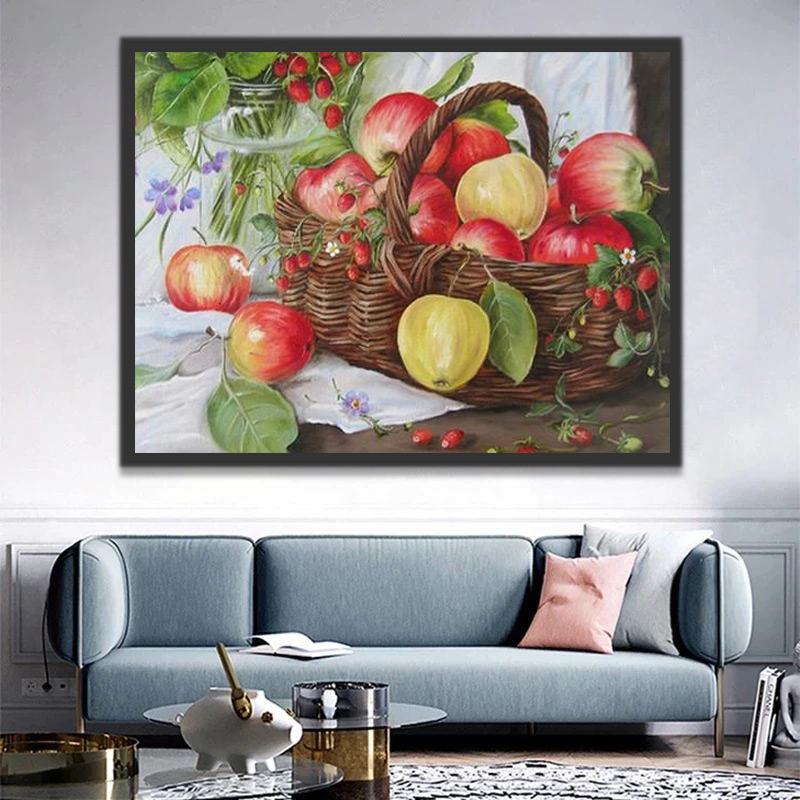 Fruit in Mand en Glasbak Schilderen op Nummers