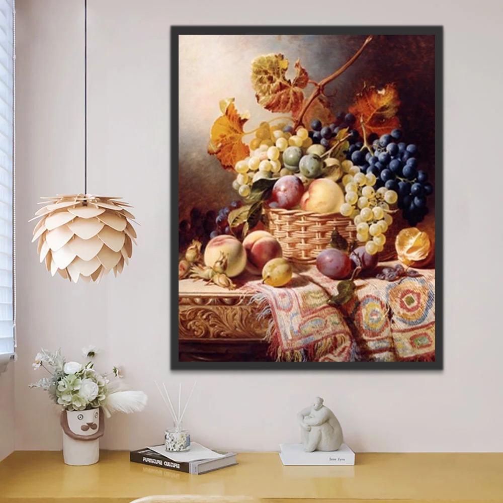 Fruit op het Tafelkleed en in de Mand Schilderen op Nummers