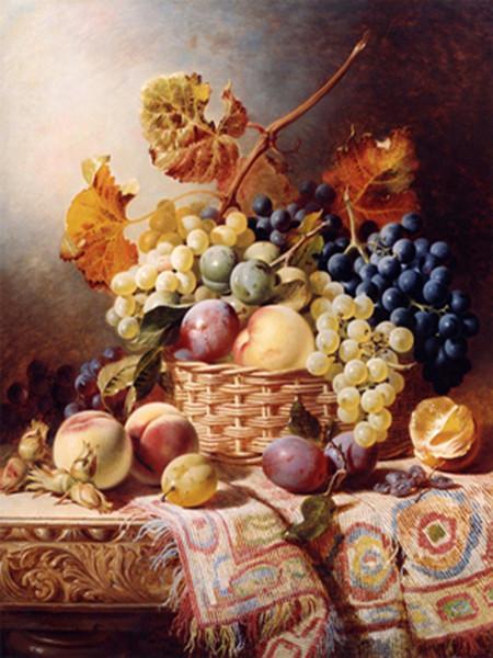 Fruit op het Tafelkleed en in de Mand Schilderen op Nummers