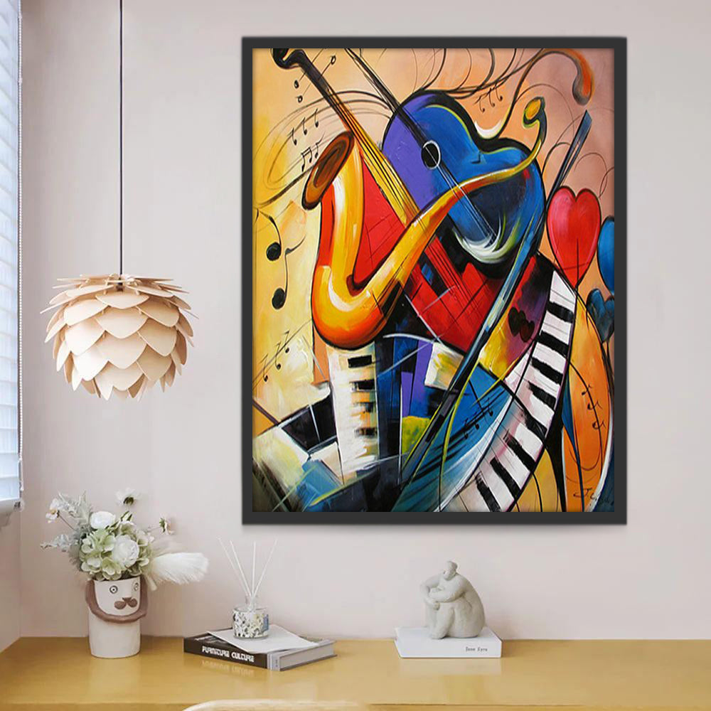 Gekleurde Instrumenten Abstract Schilderen op Nummers