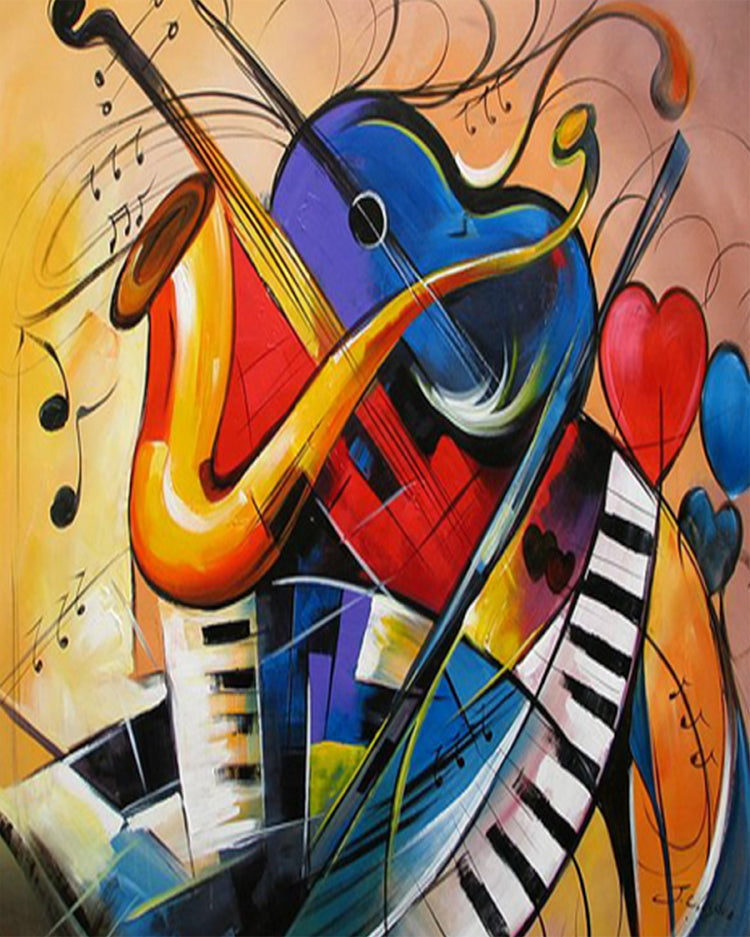Gekleurde Instrumenten Abstract Schilderen op Nummers
